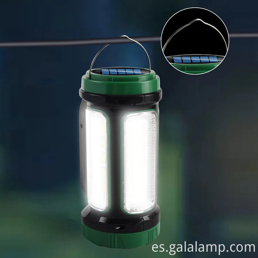 Luz de campamento solar compacta con tecnología LED COB de alto rendimiento